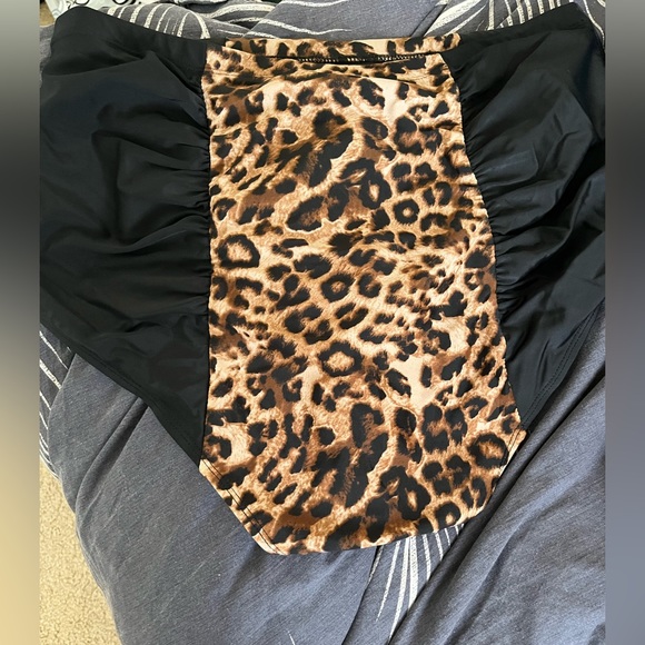 Torrid black and animal print swim bottoms (torrid 2) - Picture 2 of 2